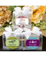 Personalized tropical collection candle favors