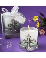 Regal Favor Collection Cross Themed Candle Holders