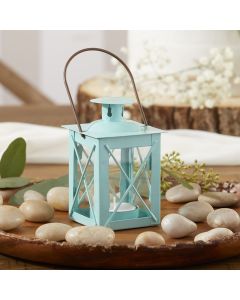 Luminous Blue Mini-Lantern Tea Light Holder