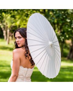 Large 32" Japanese/Chinese Paper Parasol With Bamboo Handle