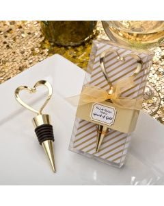 Gold Heart Design Metal Bottle Stopper From Fashioncraft