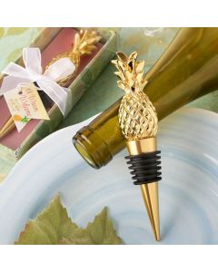 Warm welcome collection pineapple themed gold bottle stopper