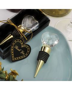 Choice Crystal Gold Bottle Stopper With Crystal Heart Design from fashioncraft