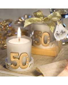 Golden Anniversary Candle Favors