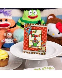 Cheery sock monkey picture/place card frames