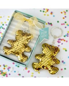 Gold / Silver Sequin Teddy Bear Key Chain