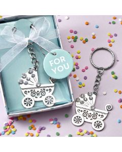 OH Baby Design Silver Metal Baby Carriage Key Chain