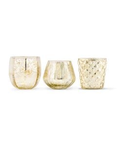 Gold Mercury Glass Votive Holder Or Bud Vase Set