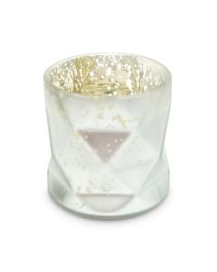 Gold Geo Mercury Glass Hurricane Vase