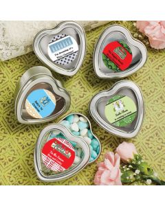 Design Your Own Collection Silver Heart Shaped Holiday Mint Tins