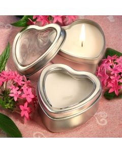 Light For Love Collection Heart Candle Favor Tins