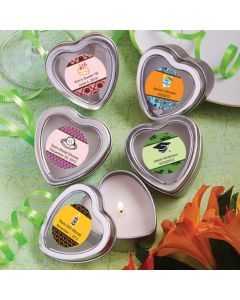 Personalized Expressions Collection Scented Heart Shaped Travel Candles