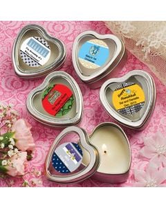 Design Your Own Collection Scented Heart Shaped Travel Candles - Holiday Themed
