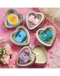 Personalized Expressions Collection Scented Heart Shaped Travel Candles