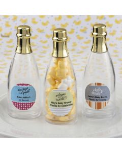 Design your own collection personalized acrylic champagne bottle with gold foil top