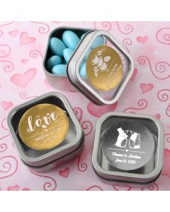 Personalized Metallic Collection Clear Top Mint Tin Favors
