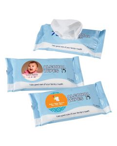 Personalized Alcohol Wipes Pack Of 10 Sheets Baby Shower