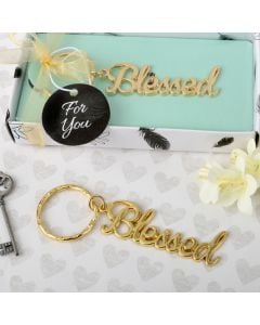 Blessed theme gold metal key chain from fashioncraft