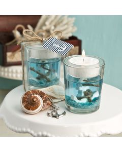 Nautical Themed Gel Candle Holder With Anchor Design 
