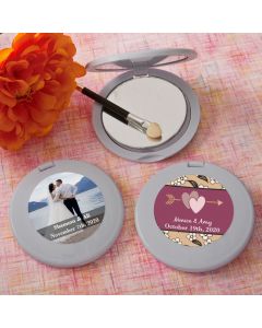 Personalized Expressions Collection silver Mirror Compact Favors