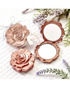 Dusty Rose Realistic Rose Design Mirror Compacts