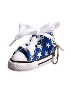 Oh-so-cute blue star print baby sneaker key chain