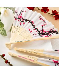 Personalized Delicate Cherry Blossom Design Silk Folding Fan