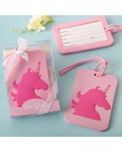 Pink Unicorn design luggage tag