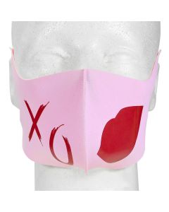 Pink Mask With Red XO Design
