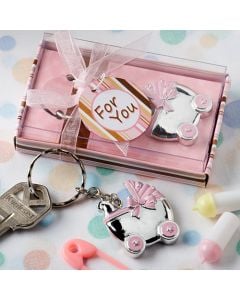 Pink Baby Carriage  Design Key Chains