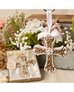 Stunning vintage design cross ornament from fashioncraft