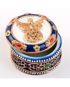 angel covered box - ornate with gold accents