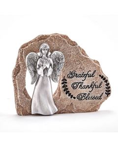 Angel on Rock  Grateful Thankful Blessed